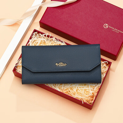 Goldlion Women's Wallet Gift Box Fashion Clutch Versatile Long Wallet Birthday Gift