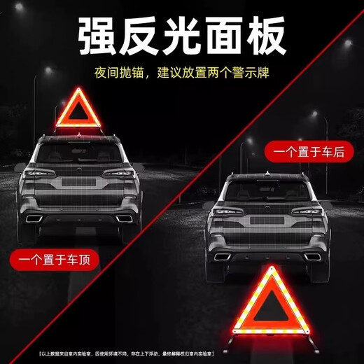 YOMO car tripod warning plate tripod national standard warning plate car triangle plate reflective bracket car rescue