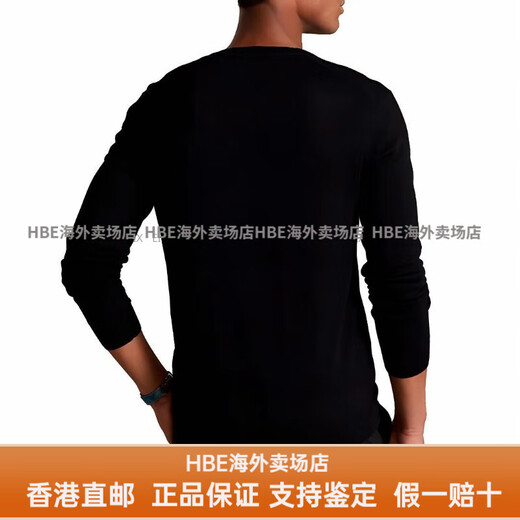 Polo Ralph Laurenralph Lauren Pony Logo Stickerei Waschbarer V-Ausschnitt Stricker Pullover Männerstil Geben Sie Freundin Freund Schwarz S