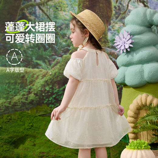 Fragen Sie Junior-Kinderrock-Rock Sommer Kinder süßer hölzerner Spitze Offschuldner Slling Kleid Girl Prinzessin Kleid Kuchenrock