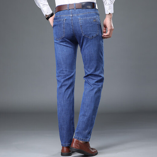 Jiumuwang Men's Pants Expert 2023 New Men's Casual Trousers Middle-aged Men's Pants Loose Straight-Legged Pants Jeans Dad's Pants Zhonglan 3883 29