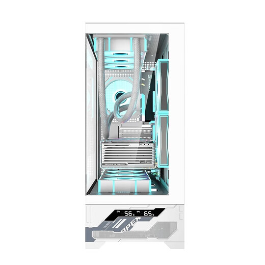 Wanjia Millennium ATX digital display version column-free sea view room chassis ATX motherboard 360 water-cooled desktop computer chassis temperature digital display 9 fan position large board 50 series long graphics card Millennium ATX standard white (digital display version)
