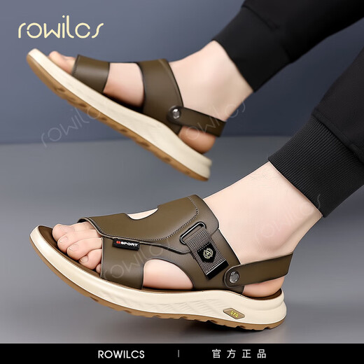 Rowilcs Marke Leichte Luxus-Sandalen Herren Sommer Top-Layer Cowhide Outdoor nicht rutschern
