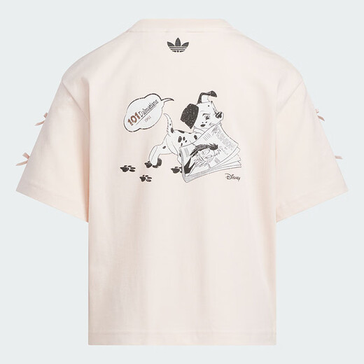 Adidas Kinderkleidung 25 Sommer- und Herbstmädchen T-Shirts Co-Branded Bogenverzierung für Mid-Large Children's Lose Cotton T-Shirt KG6626