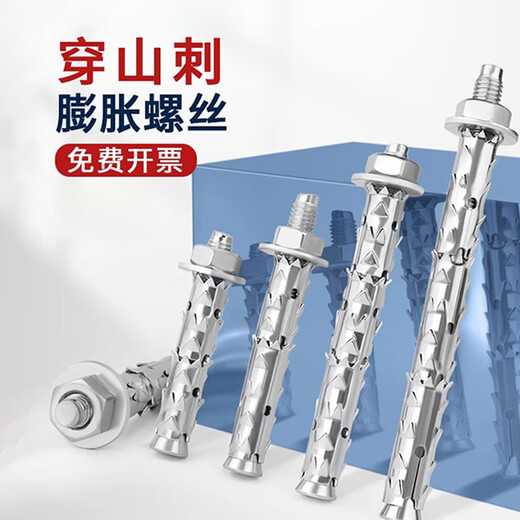 Thousand-speed wheel penetration expansion screw hollow brick lightweight brick special expansion bolt fish scale expansion tube M10*120 (5 pieces)