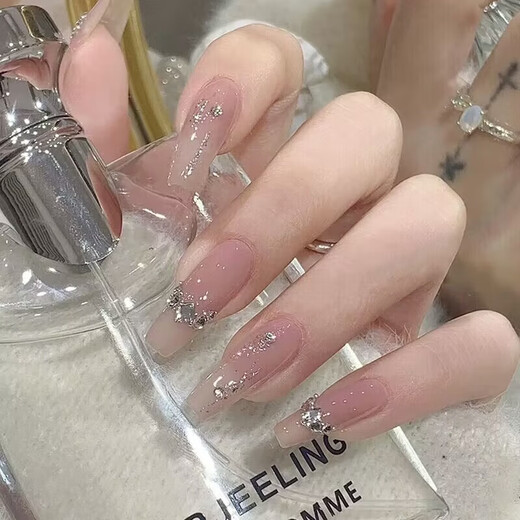 
Drilled wear nail art patch detachable wearable nail patch finished nail patch fake nail long style L15258 Dark Night Butterfly [Long style] Jelly glue + glue + sand strip + cleaning sheet + nail removal rod