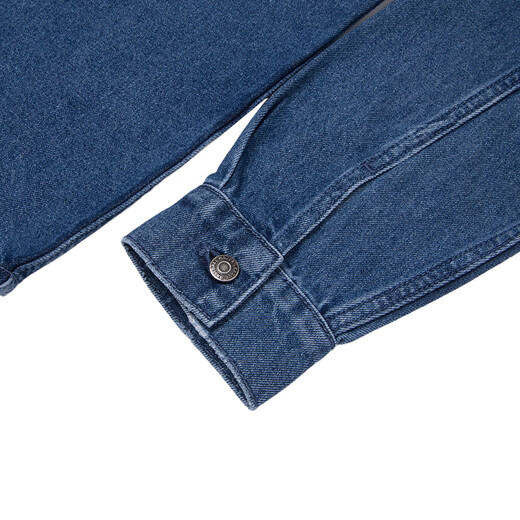 MLB official denim style male and female couple back label with large LOGO fashionable 26 spring new long-sleeved denim shirt New York Yankees/Indigo M 170/92A