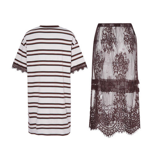 TCH trendy brand fashion hot diamond design cherry print luxury style suit for women T75B07E1026 beige M 100-120