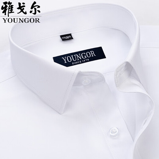Генеральный директор Yageol Men's Completeme Relave Summer Cotton Business Casual Professional Wear Anti-Wrinkle Free-железа рубашка среднего возраста DX6626 42 Предложения [160-170JIN [JIN равен 0,5 кг]]