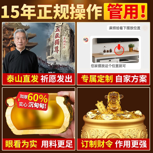 纳知轩聚宝盆纯黄铜风水摆件八方来财大号铜盆铜制招聚财开业客厅办公室 【90%选择】17cm肚径（大福大禄选大盆）