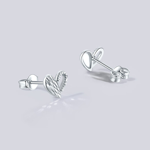 Saturday Fortune (ZLF) PT950 platinum earrings for women, simple and fashionable love earrings as a gift for your girlfriend, one pair - 1.45g