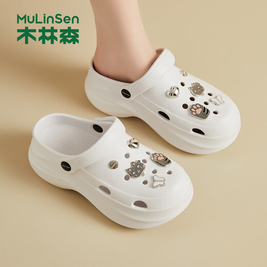 Mulinsen Hole Schuhe für Frauen tragen Scheiße-Strike-Feeling-Wolkensport-Strand Sandalen für Sommer Neue Style-Toe Dick-Soled-Sandalen für Frauen