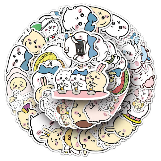51 Chiikawa stickers cartoon cute Japanese cartoon peripheral gum mobile phone hand account water cup cross-border stickers wholesale Brand cultural and creative 51 Chiikawa-1319X