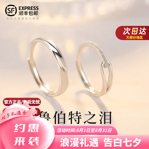 DR couple ring PT950 platinum adjustable pair of plain rings simple proposal wedding ring birthday gift for men and women Rupert's Tears-men's ring defaults to closed mouth