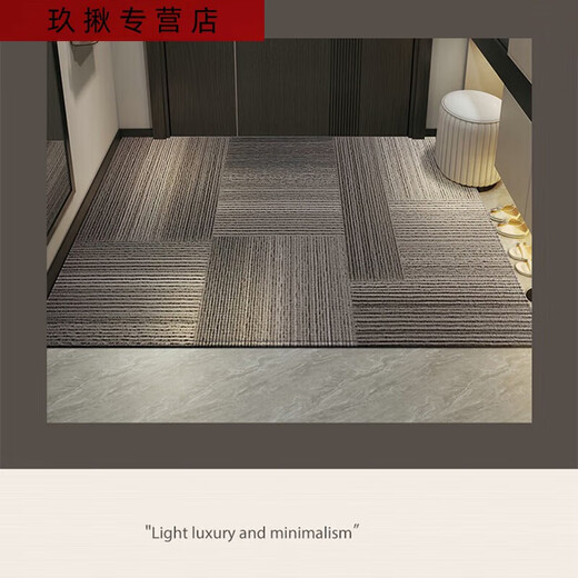 三栖虎入户门地垫法尔曼绒感进门门口脚垫防滑耐脏免洗垫子玄关 灰颜-15271 1件数 100CM*120CM