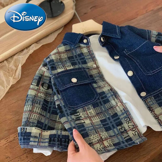 Veste de garçons Disney Spring and Automn Style 2025 Nouveau style Children's Boys's Automn Denim Veste pour enfants Vesailles Baby Boy Boy Automne Spring and Automne Plaid Denim Jacket 80