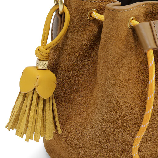 Belle Bag Women's 25 Autumn Shopping Mall same retro suede casual one-shoulder crossbody hand bucket bag X7387CX5 Brown F