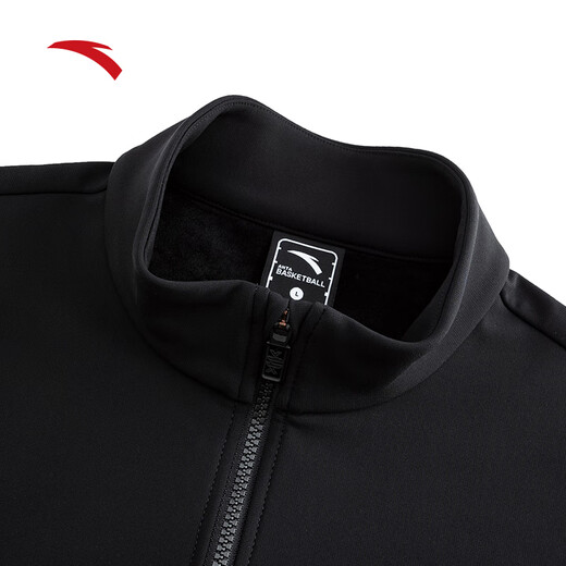 ANTA KT Series Men's Light Warm Velvet Sports Top 25 Years Winter Fashion Casual Sports Jacket 152541733 Basic Black-3 L (Male 175)