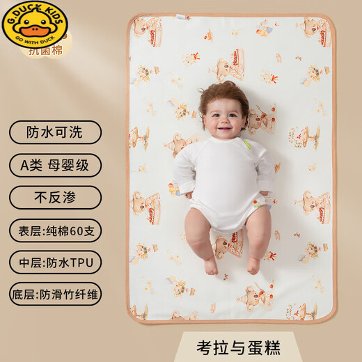 G.DUCKKIDS urine separator waterproof and washable newborn baby diaper pad cartoon newborn baby urine pad menstrual period aunt pad Zebra hot air balloon 50*70cm