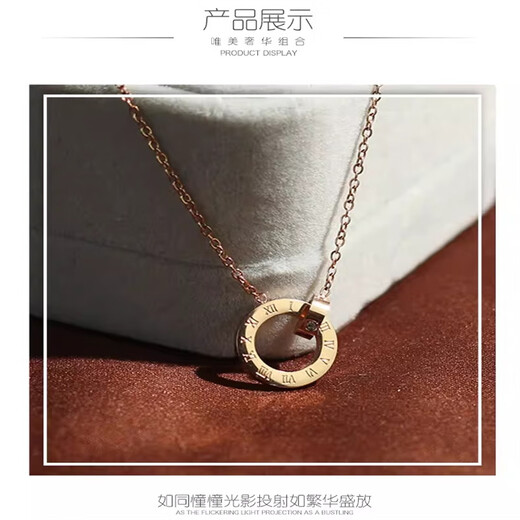 YIBIY Seiko titanium steel inlaid real diamond necklace small waist OXL020 necklace clavicle chain rose gold diamond pendant OXL020 necklace