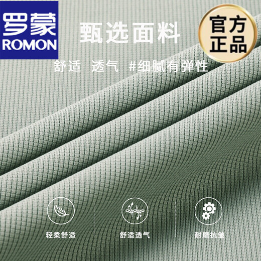 ROMON men's short-sleeved T-shirt middle-aged lapel ice silk thin loose casual POLO. Shirt dad's half-sleeved T-shirt new product 16821 green M 165 suggests 90-120Jin [Jin equals 0.5 kg]