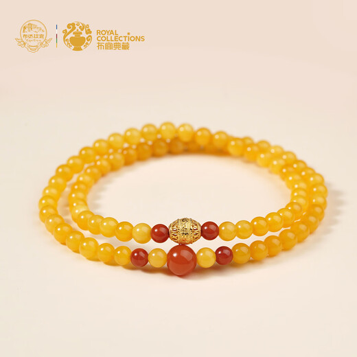 Potala Palace beeswax bracelet 925 silver six-character mantra Nanhong transfer beads amber bracelet female millet beads play birthday gift beeswax Nanhong multi-circle bracelet