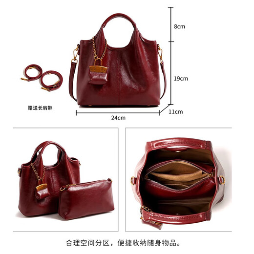 Miss Meow red bridal wedding bag engagement handbag women's new high-end new year gift for mother bag Ancora red + exquisite bouquet (red wedding bag bridal bag can be used daily)