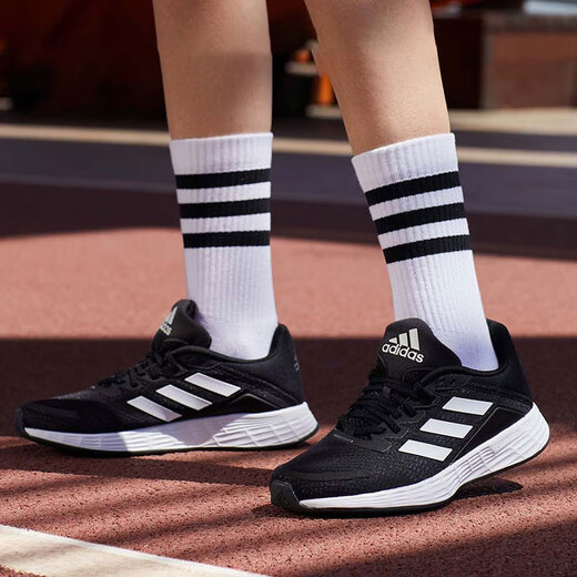 阿迪达斯（adidas）跑步鞋男鞋女鞋秋冬季新款DURAMO SL低帮运动鞋轻便透气休闲鞋 JQ9716黑色/白色/深灰 38 (235mm)