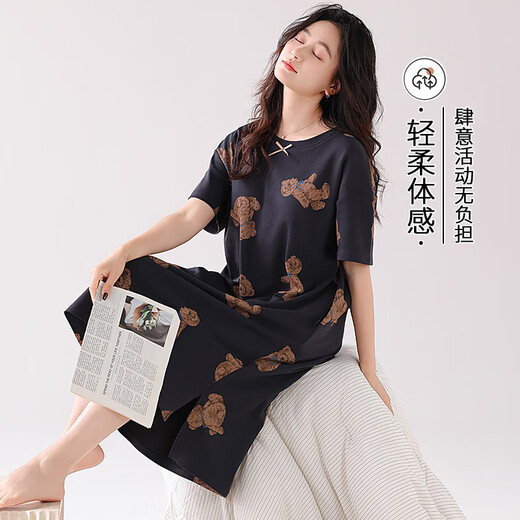 Modal Nachthemd für Frauen Sommer kurzärmeligte Pyjamas 2025 Neuer Sommer Dünne schwangere Frauen Sommerkleid Zh14106 m (160)