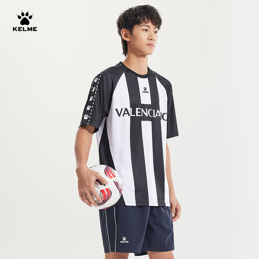 Kelme Carl Football Culture Shirt Men and Women Trendy Camiseta de manga corta Shorts informales Juego de medianoche Blue_9424dk1048 M