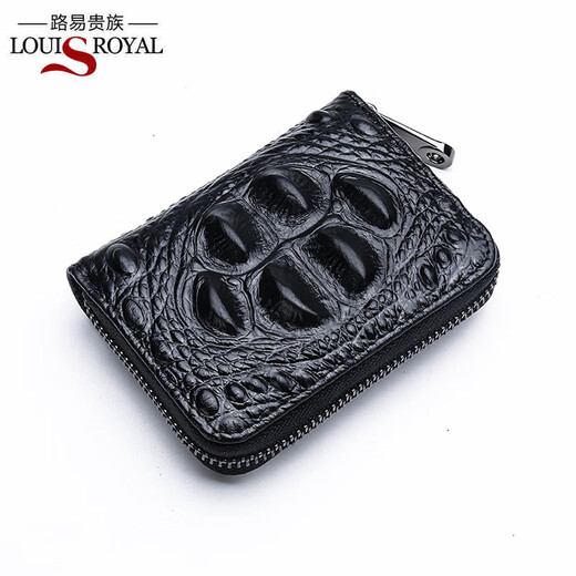 Goldlion Crocodile Pattern Card Bag Men's Onuine Leather Light емкость Мужской мультикартовый молодежный орган молодежного органа.