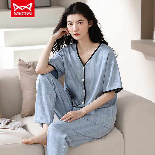 Catman (Miiow) Pure Cotton Pajamas для женщин весной и летним брюками с коротки