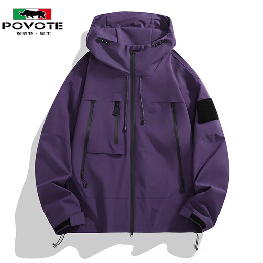 POVOTE assault men's and women's clothing spring and autumn 2025 new windproof and waterproof trend J91 ivory white 2XL 135-150Jin Jin is equal to 0.5 kg