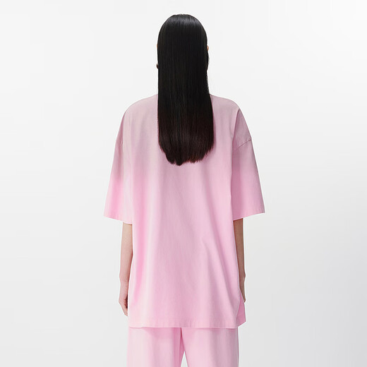 江南布衣（JNBY）【商场同款】25夏新品T恤女H型玩偶狗印花圆领中袖宽松5P4112000 671/灰粉 M