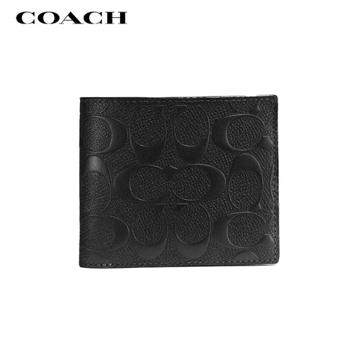 Entraîneur (entraîneur) [Brand Direct Supply] Sac de carte de portefeuille pliant pour hommes en cuir noir CR957BLK