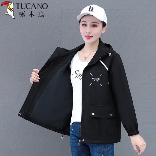 
Woodpecker Spring and Autumn Hooded Short Jacket Women 2025 New Girls Casual Top Korean Fashion Shock Clothes Jacket Women White M Recommended 90-105Jin [Jin equals 0.5 kg]
