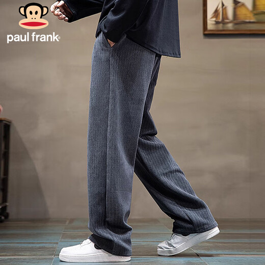 Paul Frank Pants Men's Chenille Trousers Men's Autumn Drape Loose Casual Pants Men's Pants Sports Pants Dark Gray L