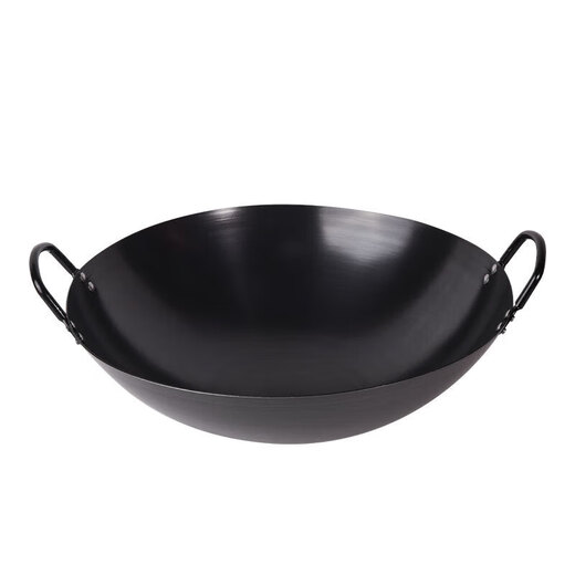
Pangdonglai DL traditional old-style nitride binaural iron pot household stove cook iron non-stick pot old style authentic chef uncoated 36 double-ear baked blue iron pot has been opened 36cm