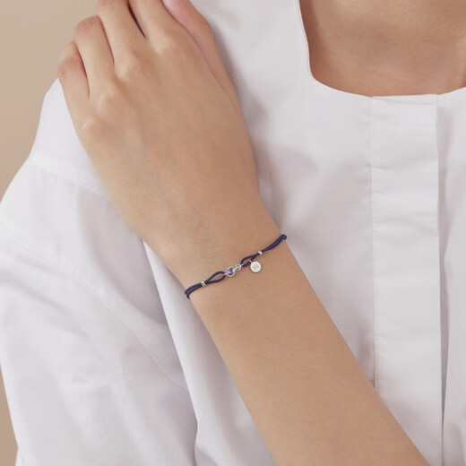 Chili light luxury fashionable 18K gold sapphire bracelet Klein blue bracelet for women 520 holiday birthday gift white 18k gold 21 cm