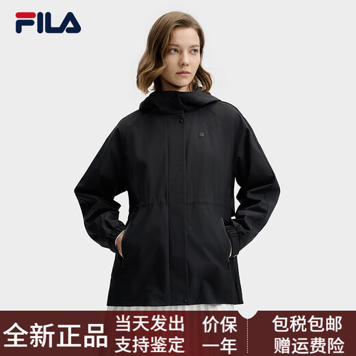 斐乐（FILA）女梭织外套2025春新时尚休闲简约宽松连帽风衣上衣 雾莲白-IV S 160/80A