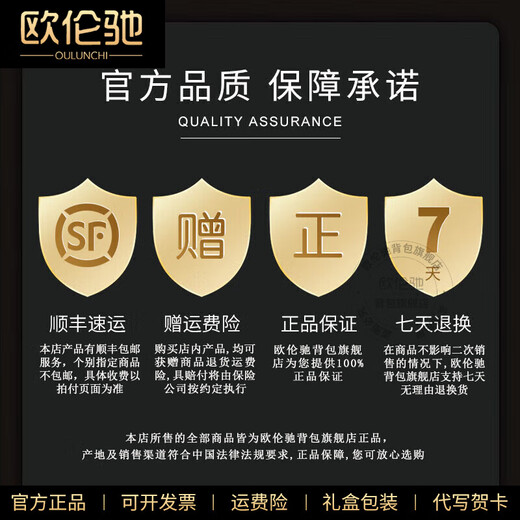 欧伦驰（OULUNCHI）中性风真皮女双肩包男士双肩背包大容量头层牛皮女士包包书包新款 黑色 32*15*39CM