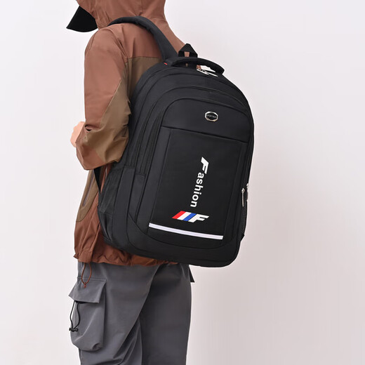 
New large capacity men's backpack business simple casual backpack travel business trip commuting student bag men's bag black