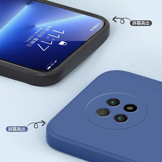 Suitable for Xiaomi Redmi Note9 mobile phone case without hair and color change 5G version new liquid lens fully enclosed anti-fall liquid anti-fall wear resistance full-covering refined hole mirror Redmi Note9 5G (simple and elegant black)