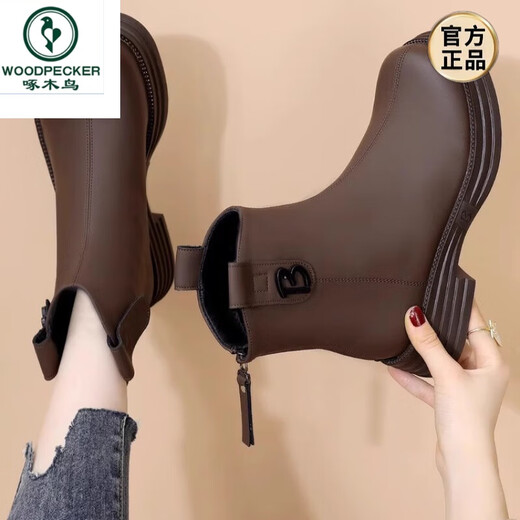 Boots de estilo británico de estilo británico de lana gruesa para mujeres 2024 botas cortas de quelsea de otoño e invierno de otoño.
