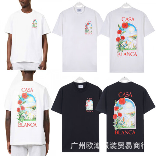 LEE KIDS25FW卡萨布兰卡夏季新款幻境之门印花男女休闲宽松短袖T恤潮 829黑色 S