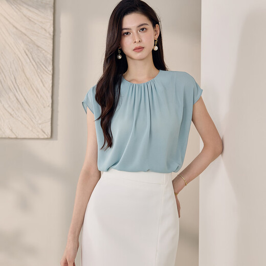 Roeyshouse Luoyi Temperament Set Set Women's New Summer Color Professional Professional Professional Professional Top Skirt 12109 светло-зеленый белый
