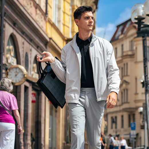 Mr. Cloth Simple Shirt Collar Long Sleeve T-shirt Men's 2025 Autumn New Business and Casual Solid Color Lapel Top Men's BT16862 Piano Black S (165)