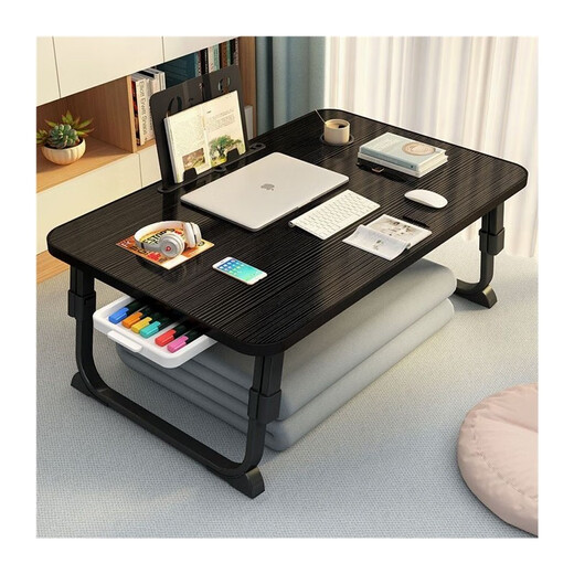 Youshu Folding Small Table Bed Bed Table Laptop Table Bed Bed Bed Bed Sit Dormitory Study Table White Three-Stack Lift 60x40-US Model 14066