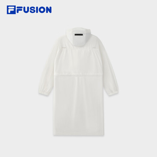 Fila Fusion Trendy Marke gewebte Jacke für Frauen Herbst New Lose Sun Protection Long Kapuze-Top offizielles Flaggschiff Cloud White-Wt XS 155/76A