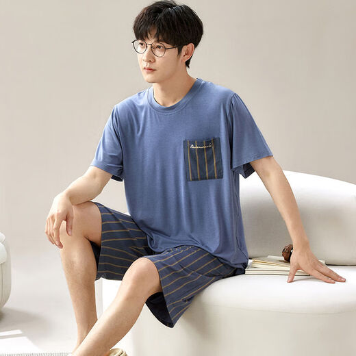 
Arctic velvet (Bejirog) modal men's pajamas set summer shorts shorts thin summer ice silk feel loose casual large size home G[6623] modal shorts-cool and breathable L [recommended 100-120 Jin [Jin equals 0.5 kg]]